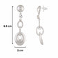 Silver colour oval shape smart carving Earring