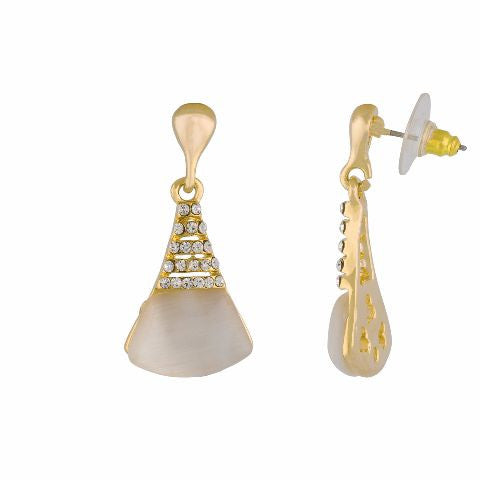 Gold colour Cone shape Stone Studded Earring