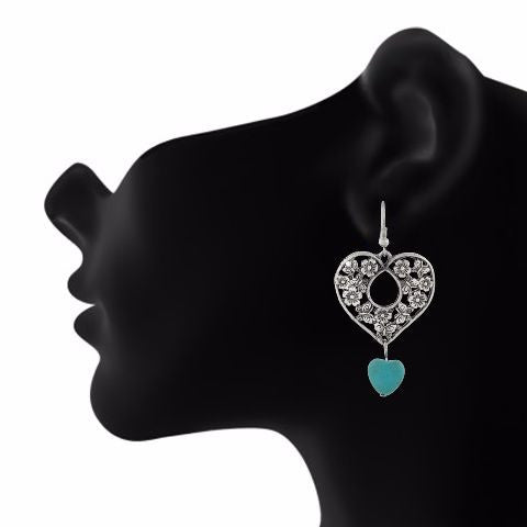 Silver colour Heart shape Smartly Crafted Earring