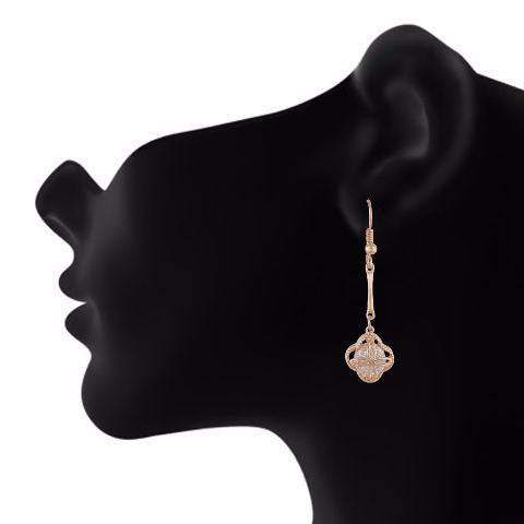 Rose Gold colour Floral shape Stone Studded Earring