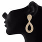 Gold colour Drop shaped shape Stone Studded Earring