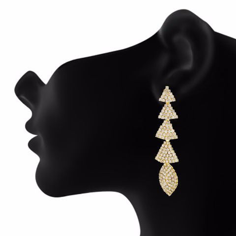 Gold colour Formless shape Stone Studded Earring