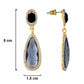 Grey and Gold colour Drop shaped shape Stone Studded Earring