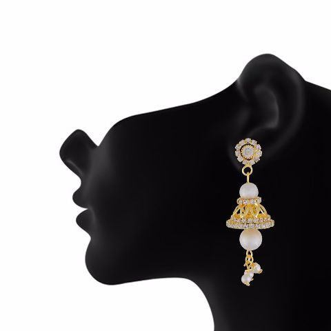 Order Surat Diamonds Besotting Beauty Pearl Earrings online at lowest  prices in India from Giftcart.com