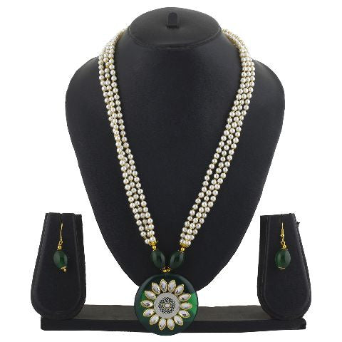 White colour Indo Western design Necklace Set