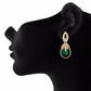 Green colour Drop shaped shape Stone Studded Earring