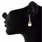 Gold colour Drop   shape Stone Studded Earring
