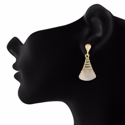 Gold colour Cone shape Stone Studded Earring