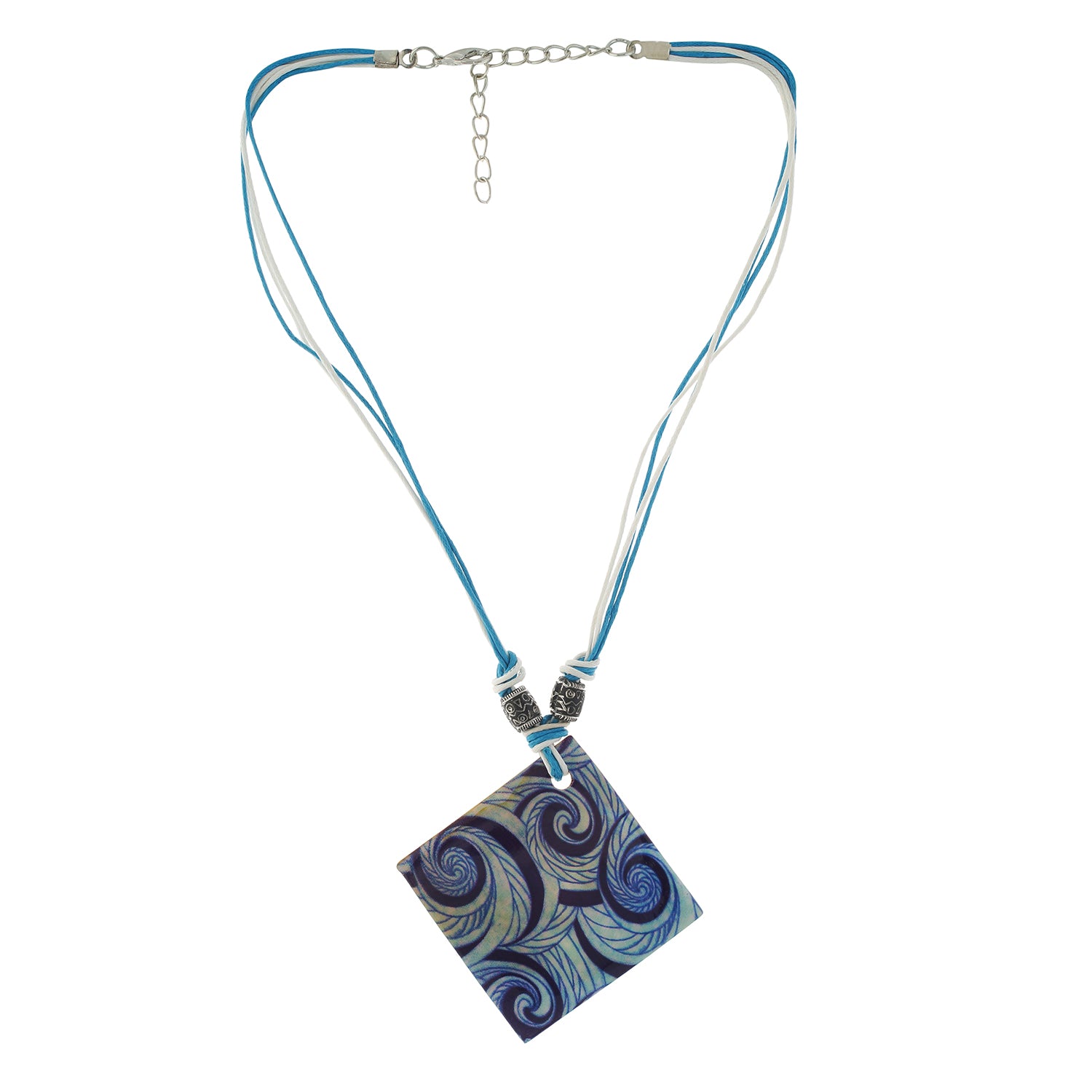 Blue colour Rhombus design Necklace Set for girls and women