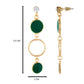 Green colour Round Design Hanging Earrings for Girls and Women