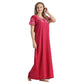 Printed Cotton Nighty For Women - Pink