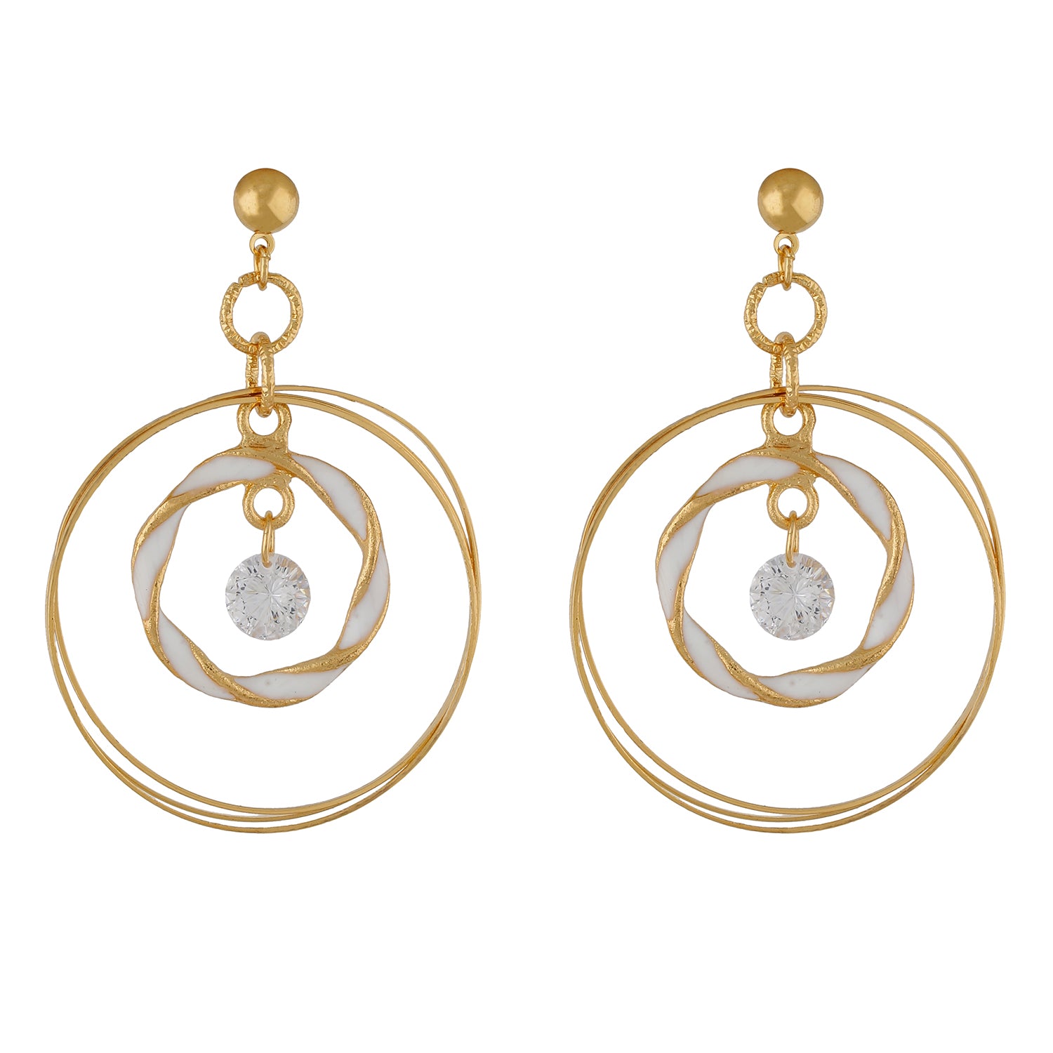 Remarkable White and Gold Colour Rings Design Earring for Girls and Women