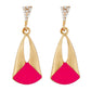 Classy Pink and Gold Colour Drop Shape Earring for Girls and Women