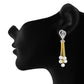 Traditional Gold Plated CZ Copper Hangings with Pearl for Ladies and Girls