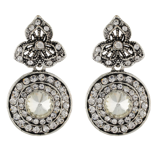 Stylish Silver Colour Round Shape Earring for Girls and Women