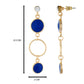 Blue colour Round Design Hanging Earrings for Girls and Women
