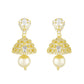 Traditional Gold Plated CZ Copper Jhumki with Pearl Hanging for Ladies and Girls