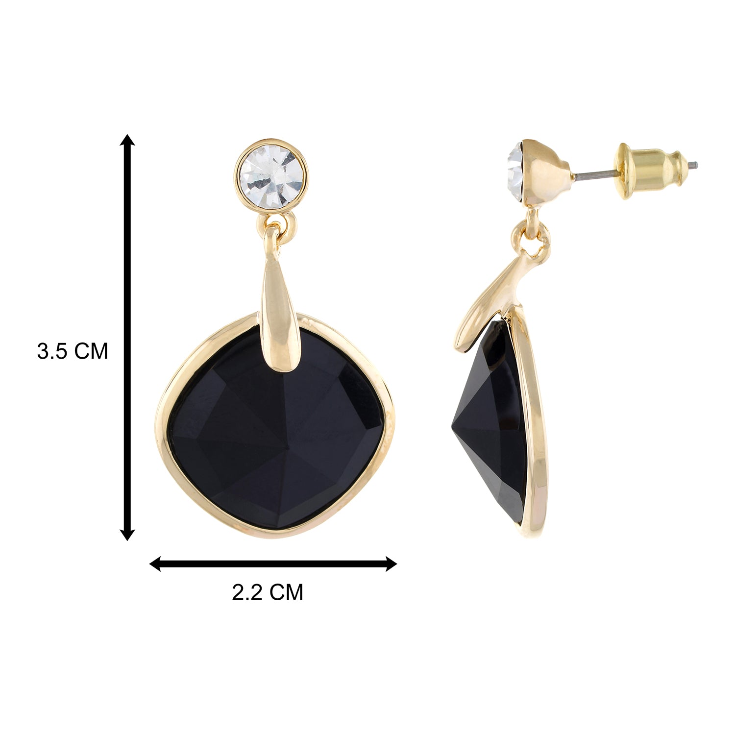 Buy Bindhani Women's Black Enamel Dangler Earrings With Color Stone