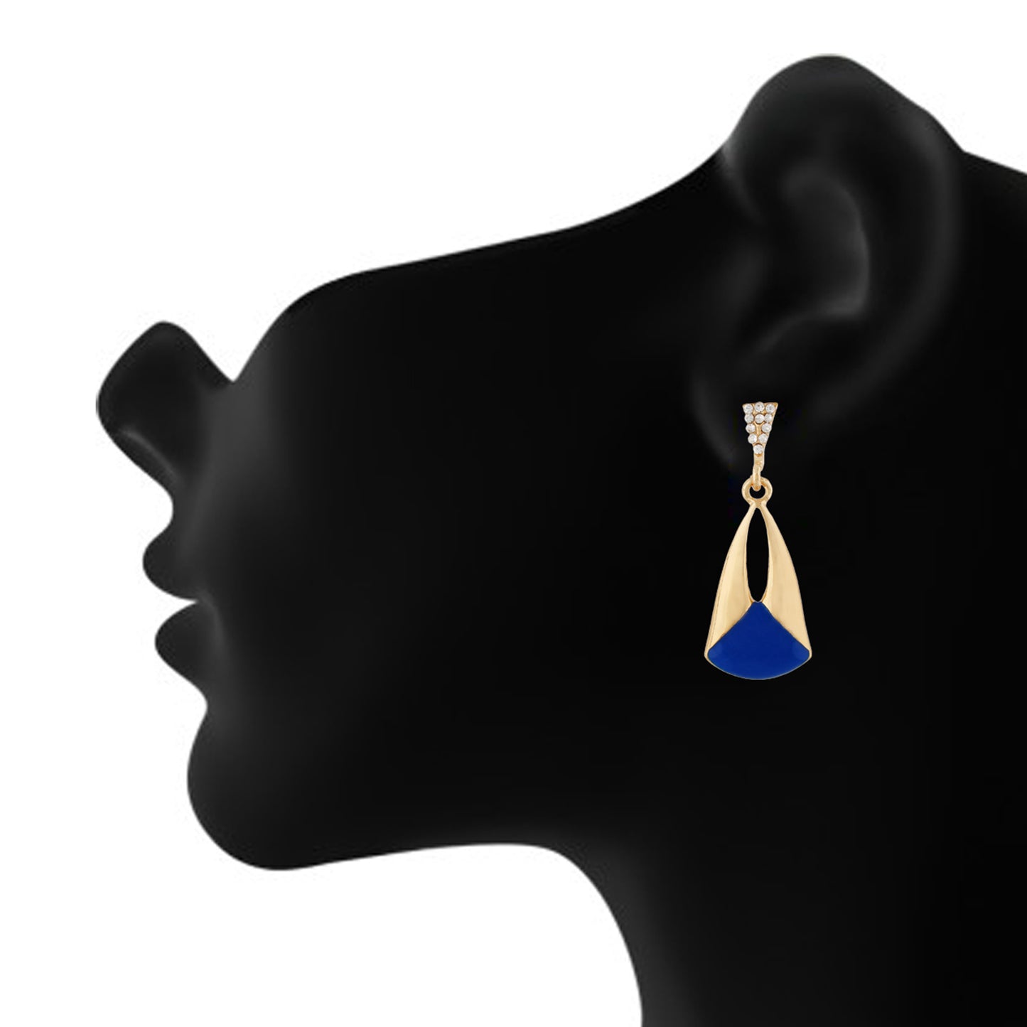 Classy Blue and Gold Colour Drop Shape Earring for Girls and Women