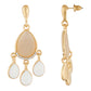 Fashionable White and Gold Colour Drop Design Earring for Girls and Women