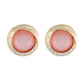 Pink and Gold colour Round design  Studs for girls and women