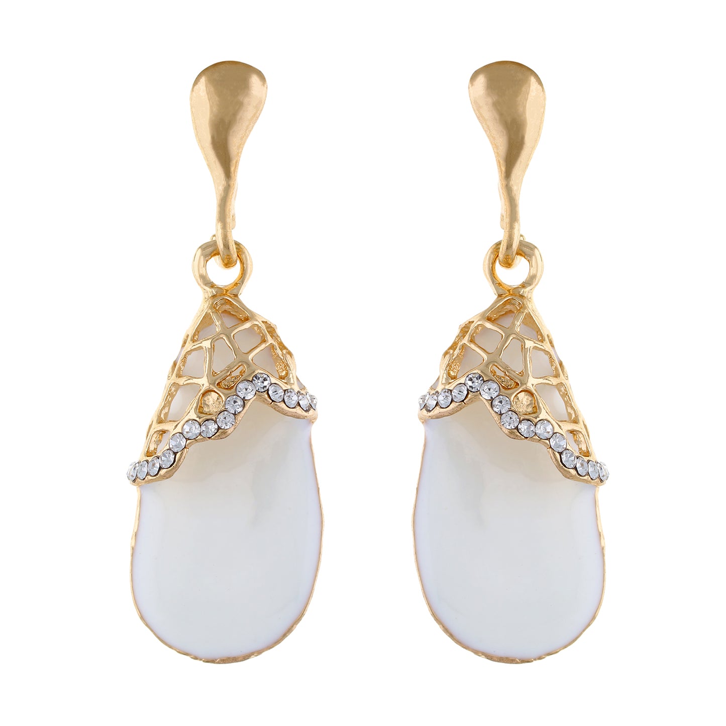 White colour Drop Design Hanging Earrings for Girls and Women