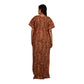 Embroidery Printed Cotton Nighty For Women - Brown