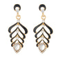 Elegant Black and Gold Colour Leaf Design Enamel Enhanced Earring for Girls and Women