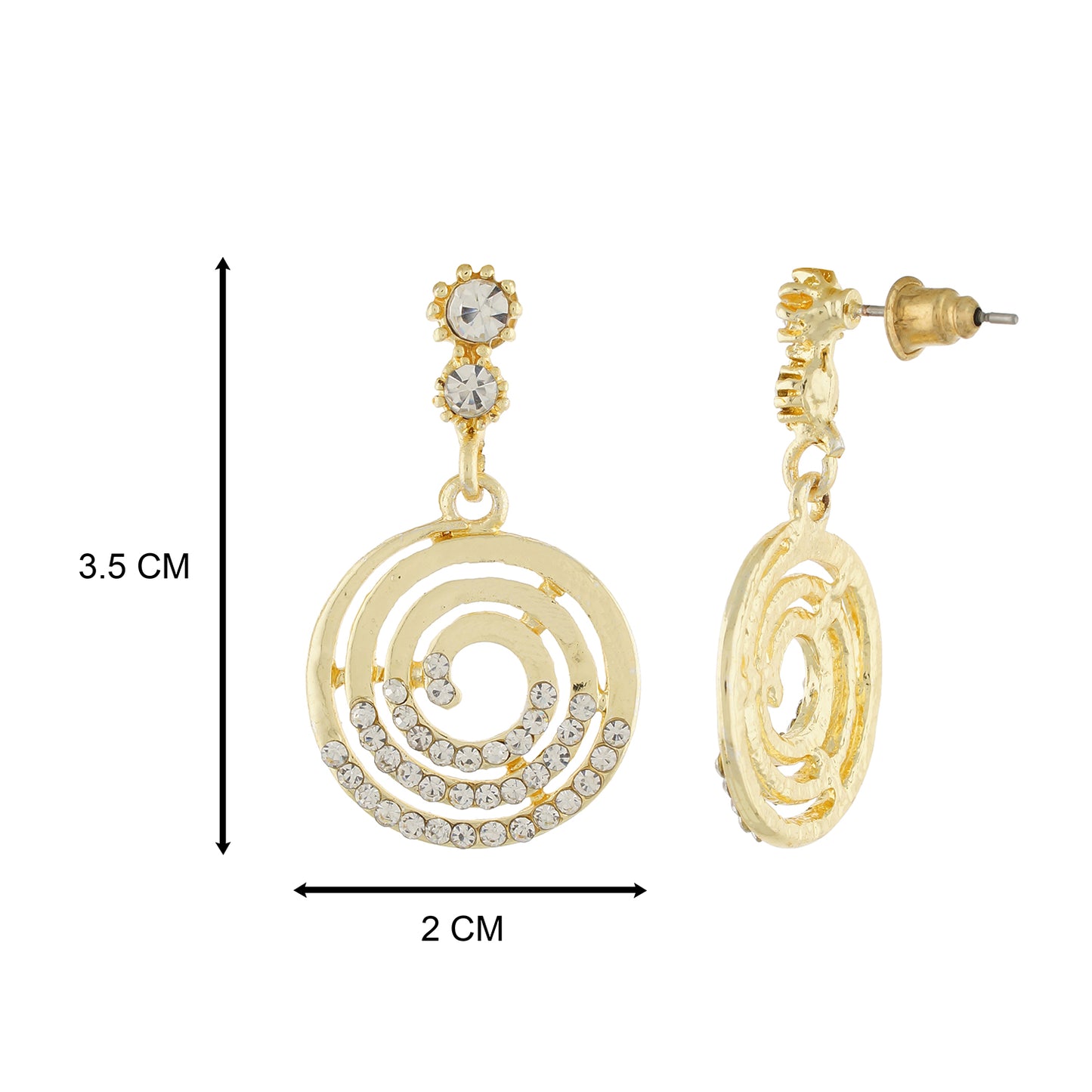Stylish Gold Colour Round Shape Earring for Girls and Women