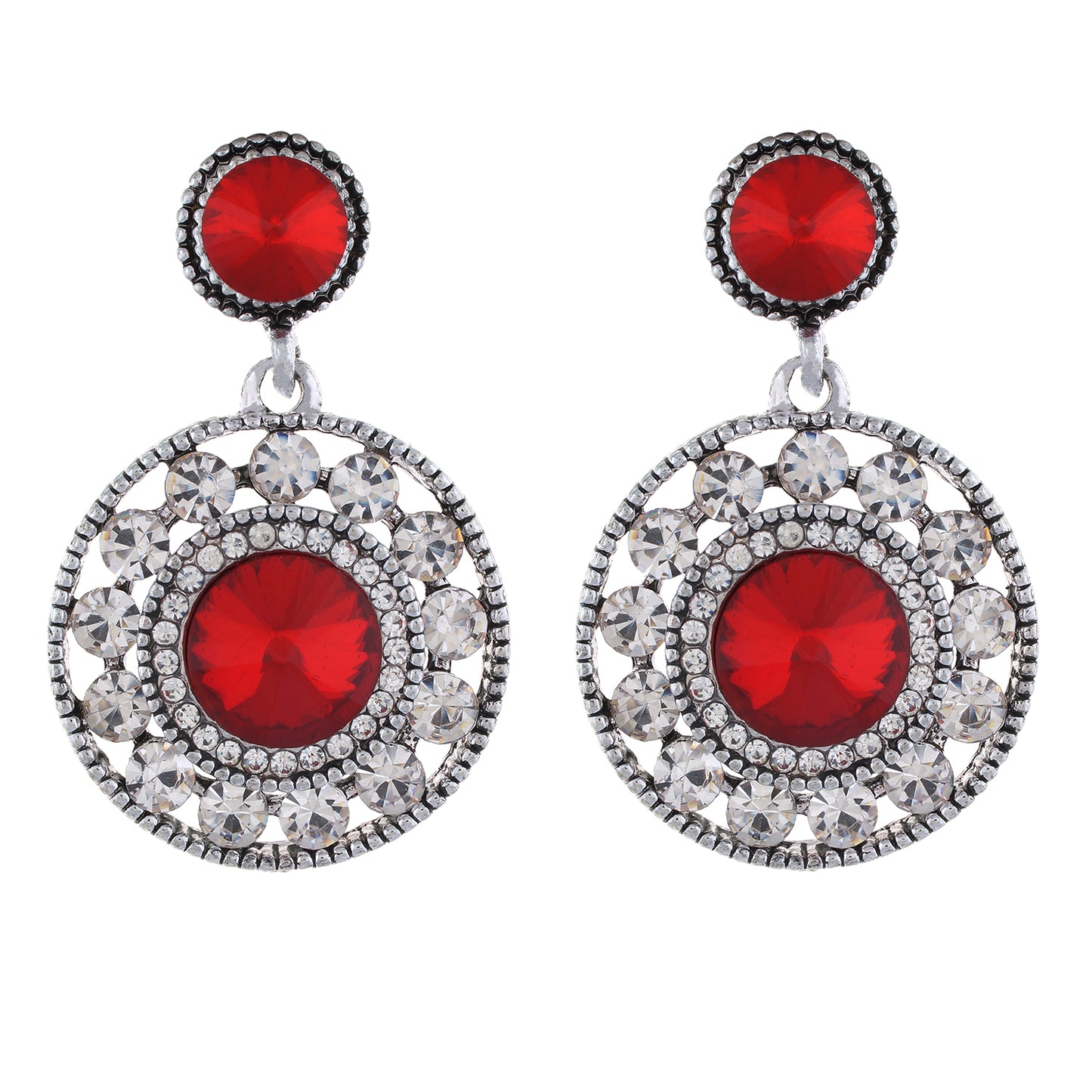 Red and Silver colour Round design Hanging for girls and women
