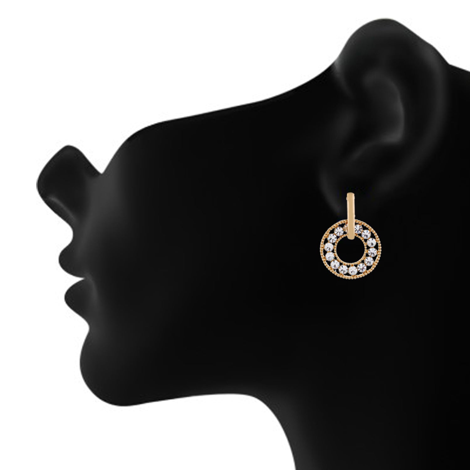 Gold colour Round Design Hanging Earrings for Girls and Women