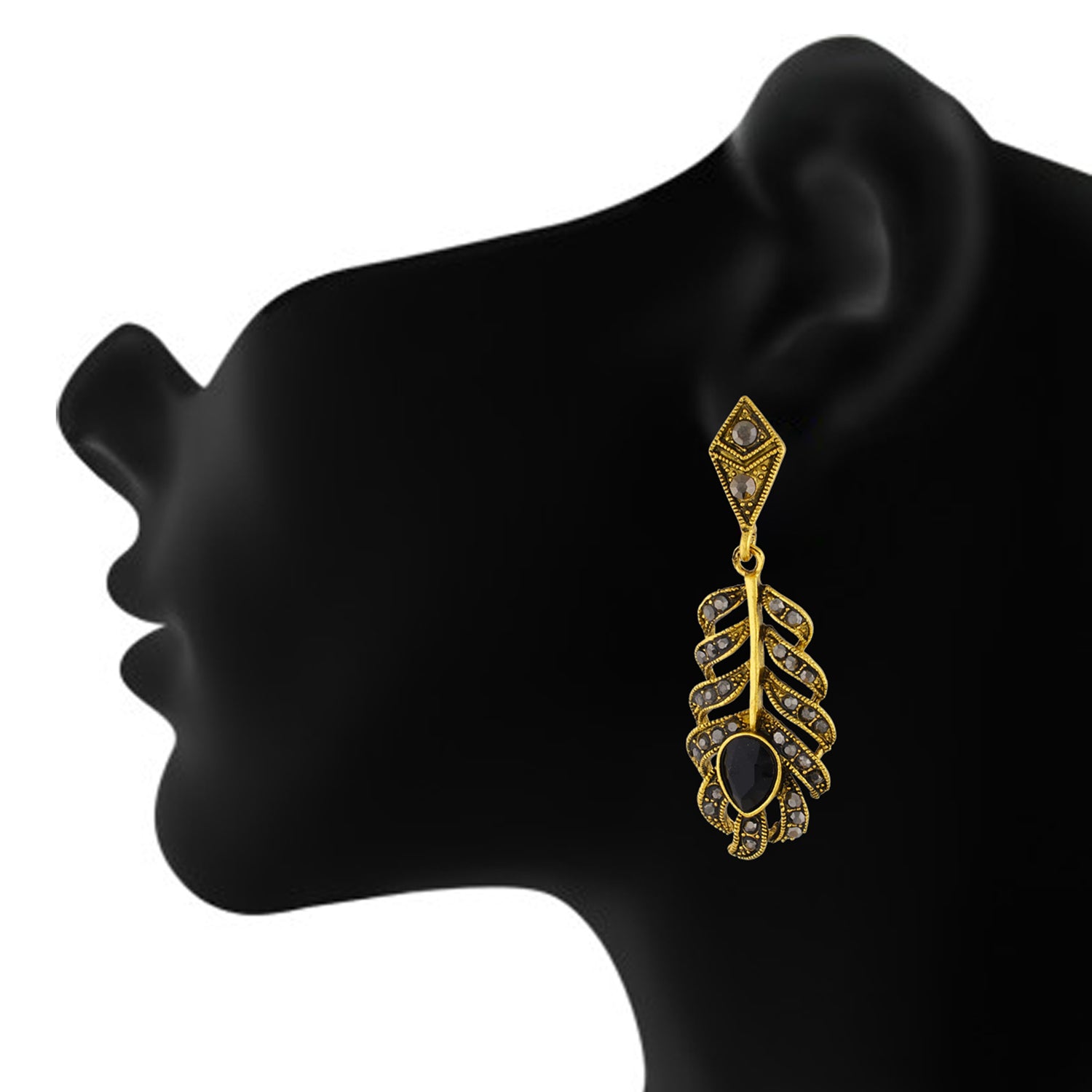Spectacular Oxide Gold Colour Leaf Shape Earring for Girls and Women