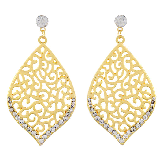 Gold colour Leaf  design Danglers for girls and women