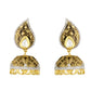 Stylish Drop Shape Gold Plated CZ Copper Kundan Jhumki for Ladies and Girls