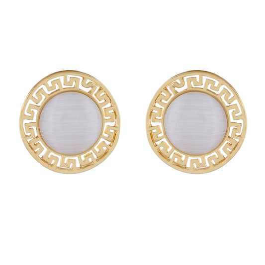 Gold colour Round design  Studs for girls and women