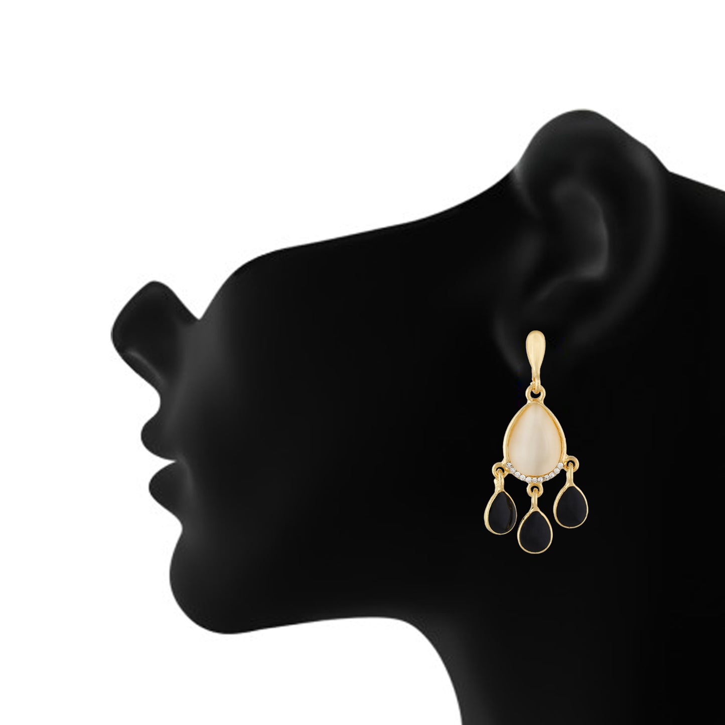 Fashionable Black and Gold Colour Drop Design Earring for Girls and Women