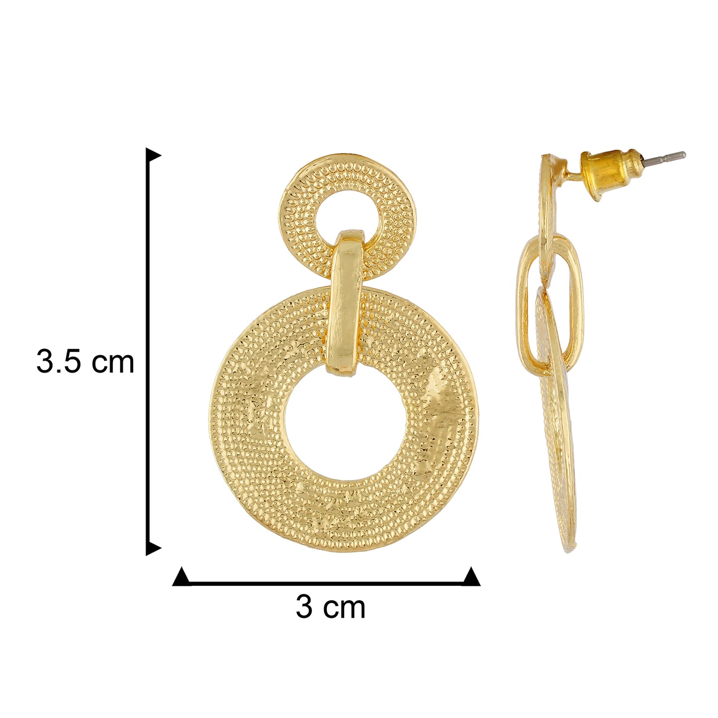 Gorgeous Gold Colour Round Shape Earring for Girls and Women