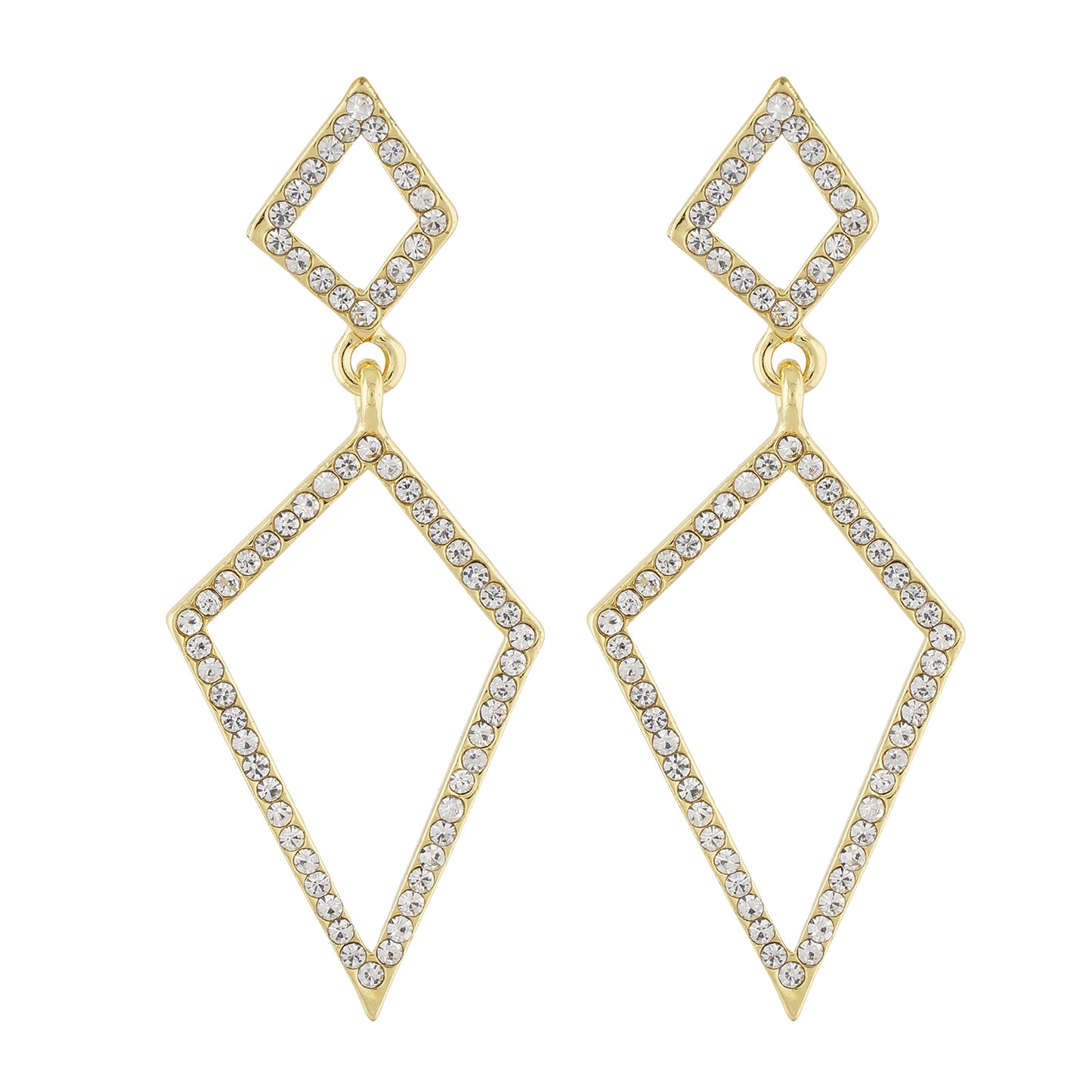 Dazzling Gold Colour Geometrical Design Earring for Girls and Women