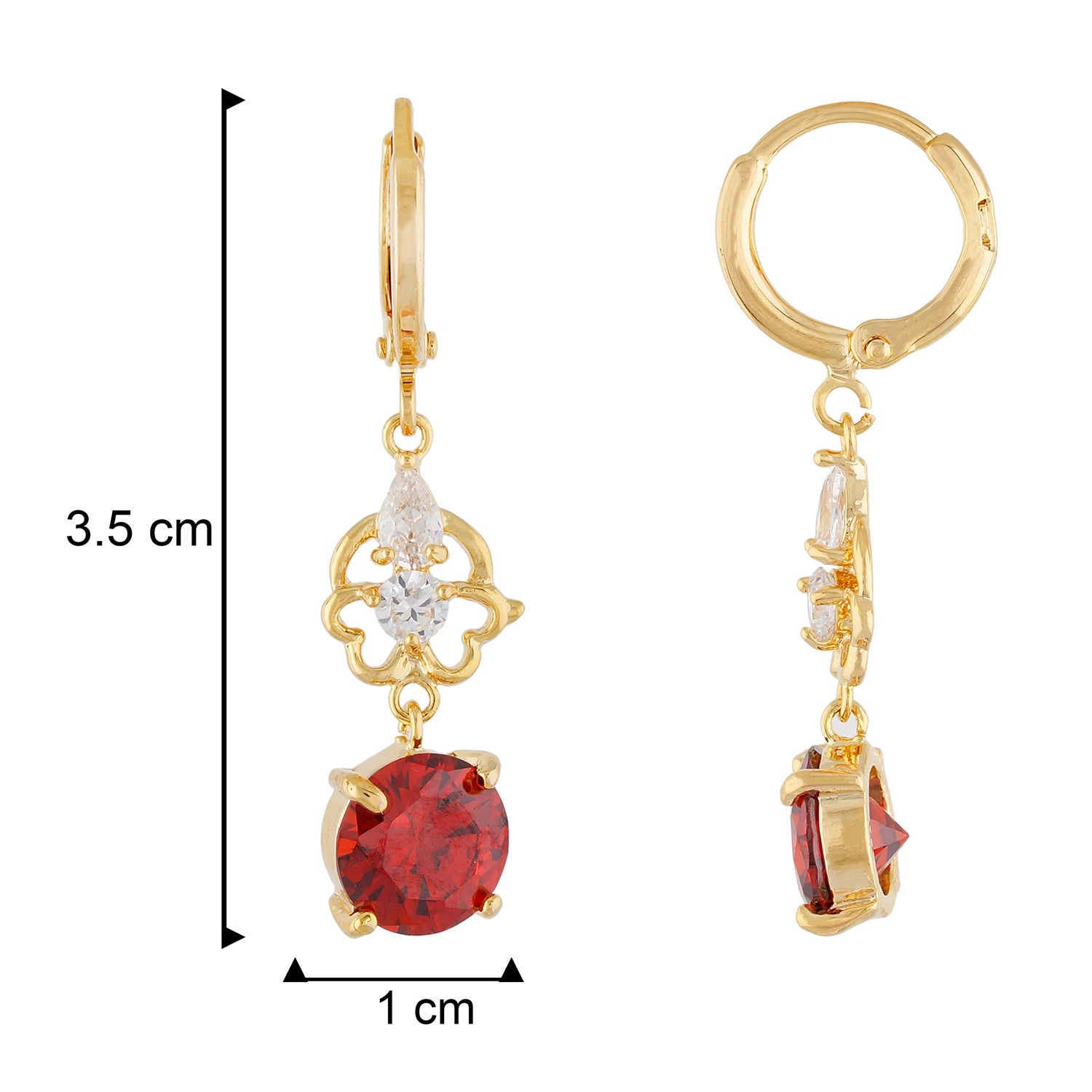 Awesome Red and Gold Colour Floral Design Pearl Earring for Girls and Women