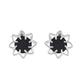Black colour Floral Design  Stud Earrings for Girls and Women