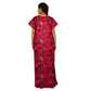 Printed Cotton Nighty For Women - Red