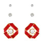 Red colour Geometrical design  Studs for girls and women