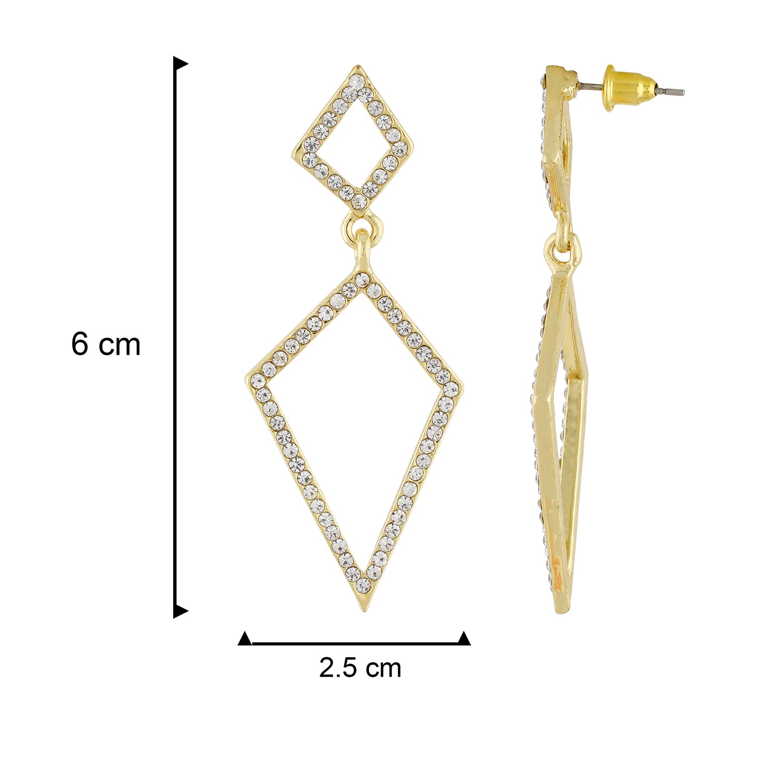 Dazzling Gold Colour Geometrical Design Earring for Girls and Women
