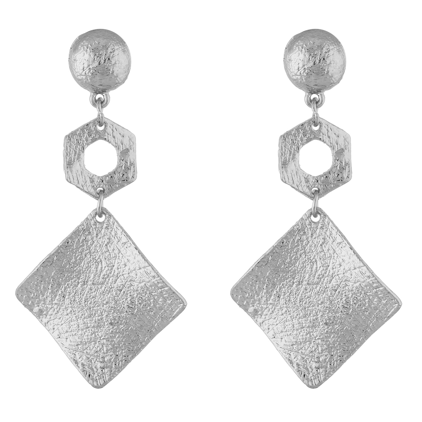 Dashing Silver Colour Rhombus Design Earring for Girls and Women