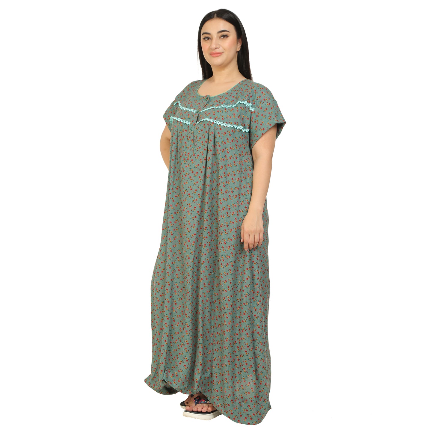 Printed Alpine Nighty For Women - Blue