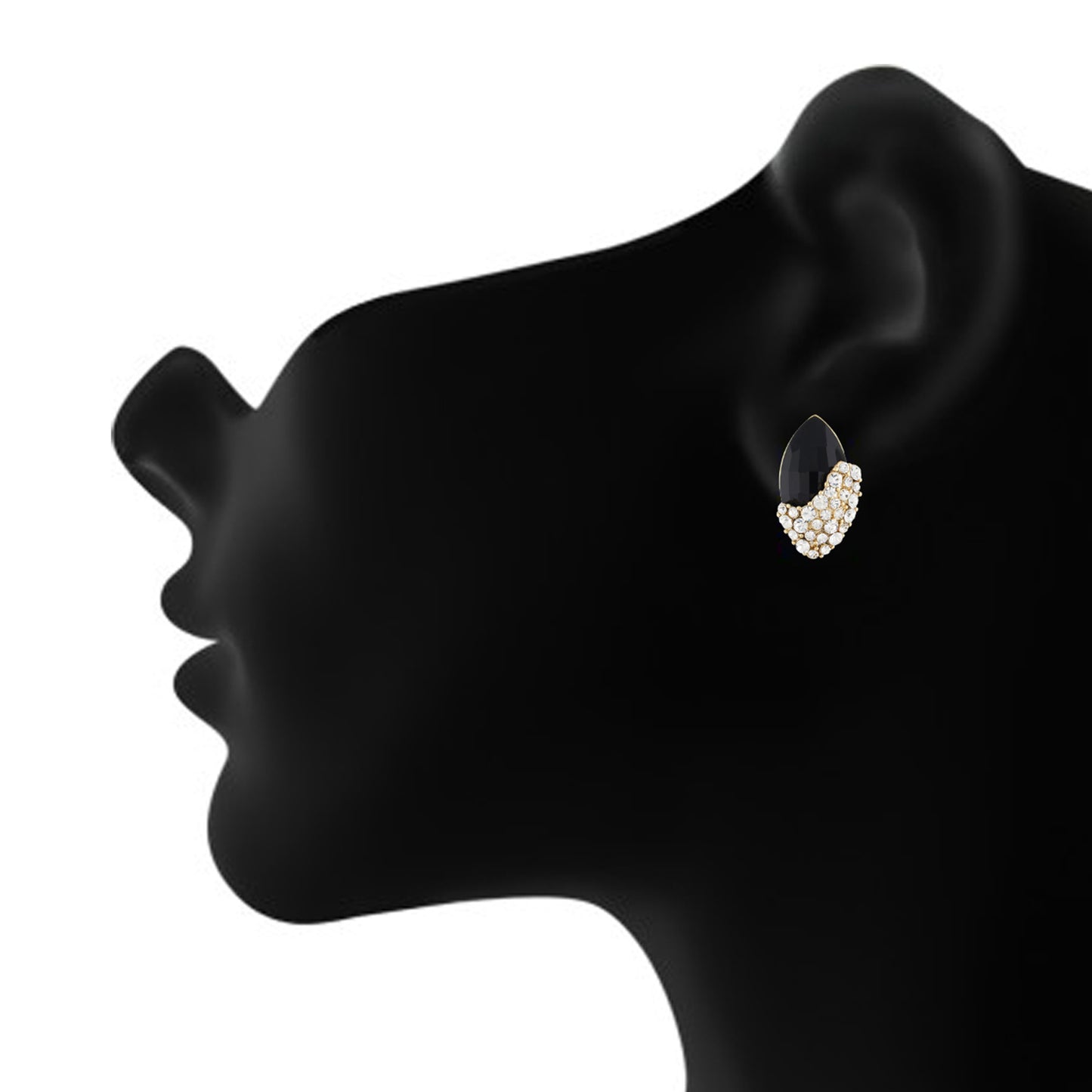 Blissful Black and Gold Colour Oval Shape Earring for Girls and Women