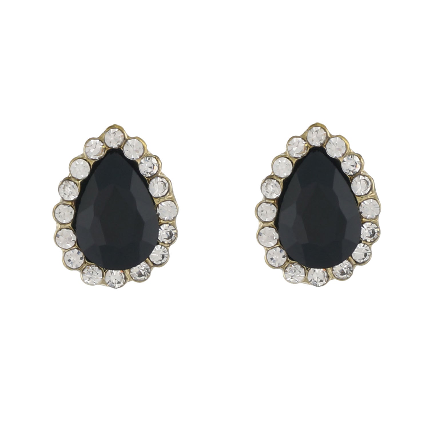 Black Colour Drop Shape Ear  Studs for Girls and Womens