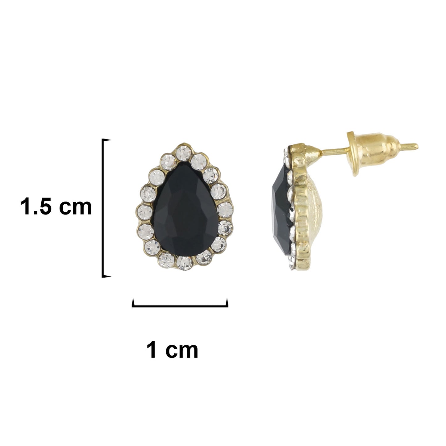 Black Colour Drop Shape Ear  Studs for Girls and Womens