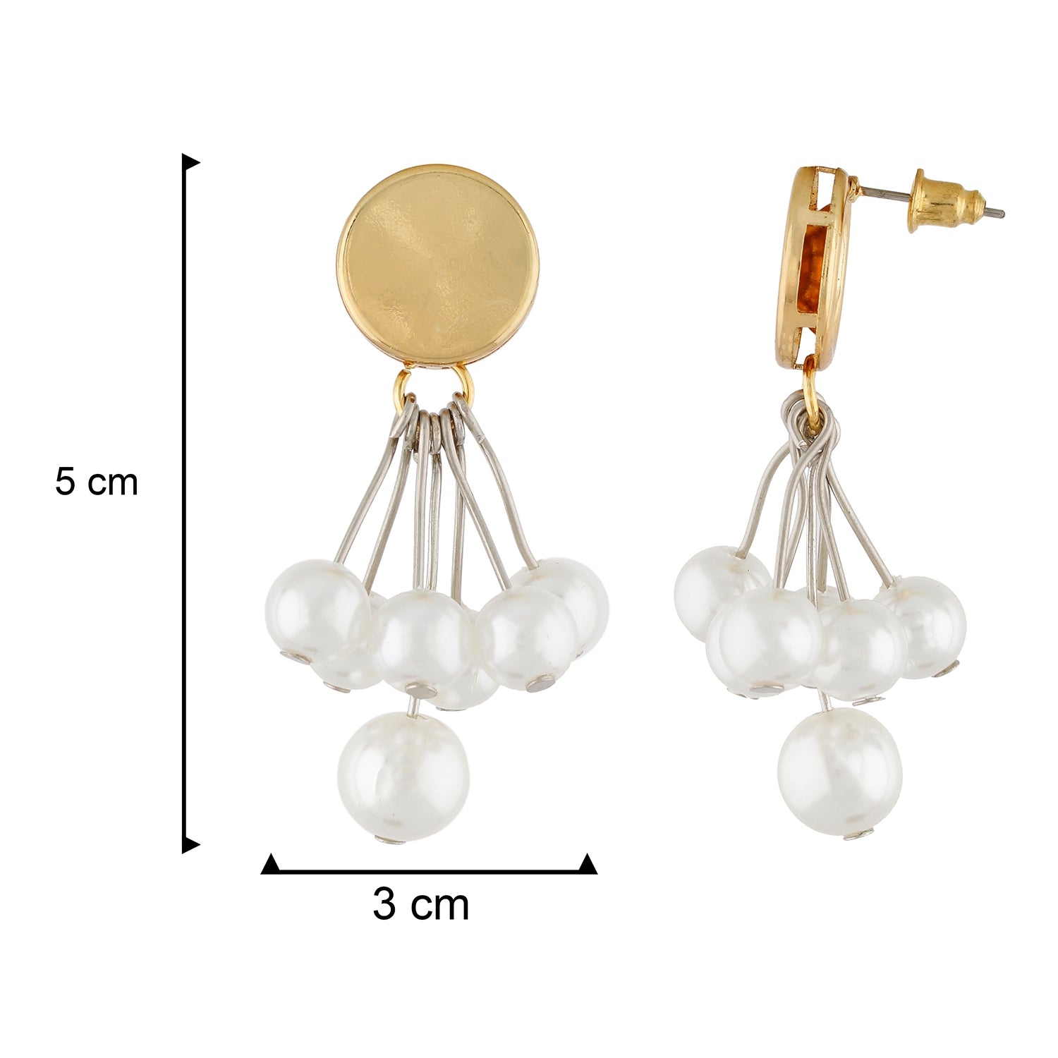 White Colour Pearl Shape Ear Danglers for Girls and Womens