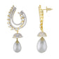 Ethnic Gold Plated CZ Copper Jhumki with Pearl for Ladies and Girls